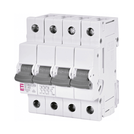 Interruttore automatico ETIMAT P10, 3P+N 10 kA, B40, ETI