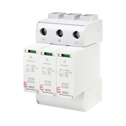 Scaricatore di sovratensione T2 CC, 600 V, 20 kA, bipolare, ETI