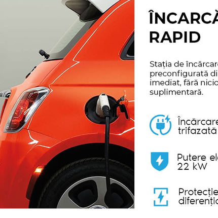 22kW Electric Vehicle Charging Station, Adjustable, RFID, AMPEVO