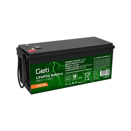 GETI 12.8V 200Ah LiFePo4 battery