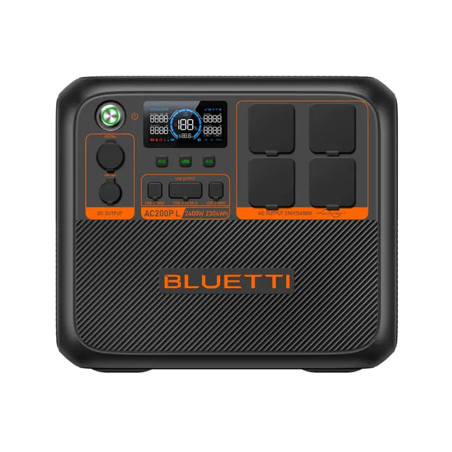 Stazione di ricarica portatile Bluetti da 2400 W, ricarica tramite pannello solare o rete elettrica