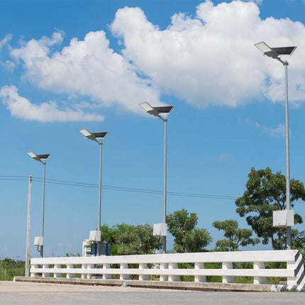 Lampione stradale a LED solare da 2500 lm, chip Bridgelux, 6400 K