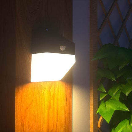 Applique a LED a energia solare con sensore, bianco e nero, 4000K