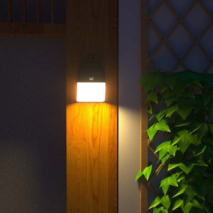 Applique a LED a energia solare con sensore, bianco e nero, 4000K