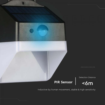 Applique a LED a energia solare con sensore, bianco e nero, 4000K
