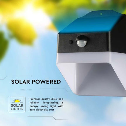 Applique a LED a energia solare con sensore, bianco e nero, 4000K