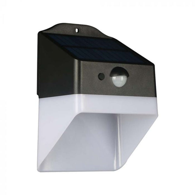 Solar-powered LED wall light with sensor, black and white, 4000K