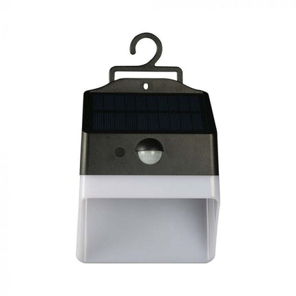 Applique a LED a energia solare con sensore, bianco e nero, 4000K
