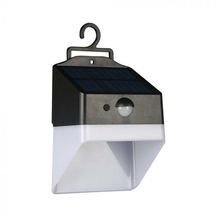 Applique a LED a energia solare con sensore, bianco e nero, 4000K