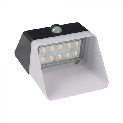 Applique a LED a energia solare con sensore, bianco e nero, 4000K