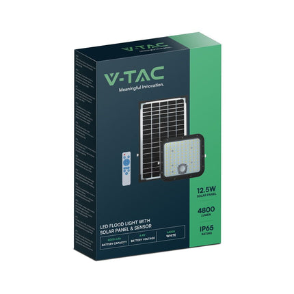 Proiettore LED solare da 4800 lm, telecomando, sensore di movimento