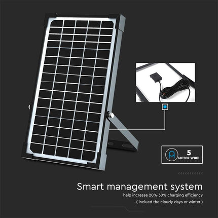 Proiettore LED solare da 4800 lm, telecomando, sensore di movimento