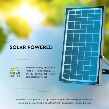 Proiettore LED solare da 4800 lm, telecomando, sensore di movimento