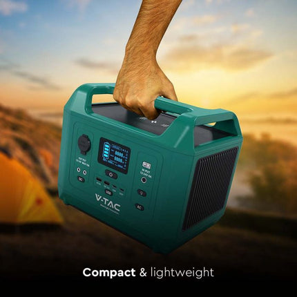 Stazione di ricarica portatile da 600 W, ricarica tramite pannello solare o rete elettrica
