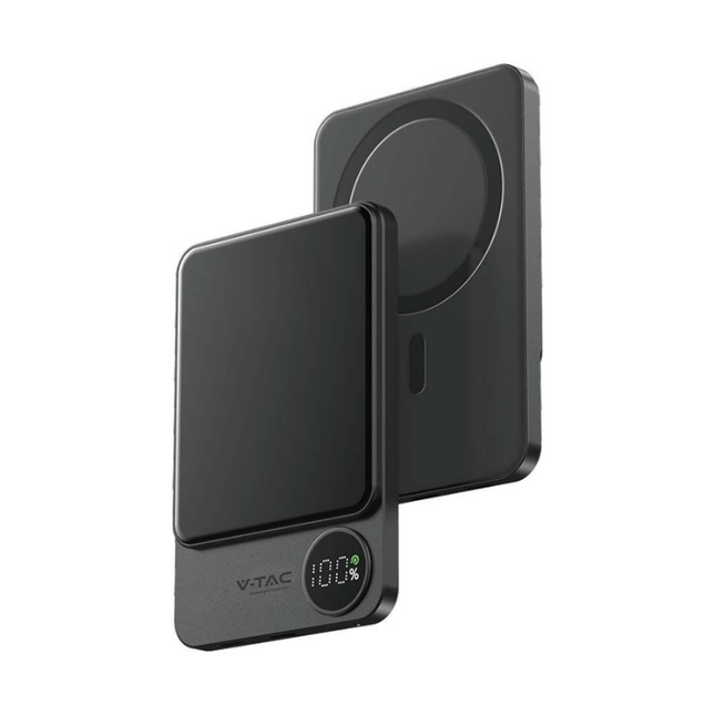 Power bank portatile, ricarica wireless, magnetico, 5000 mAh, V-Tac