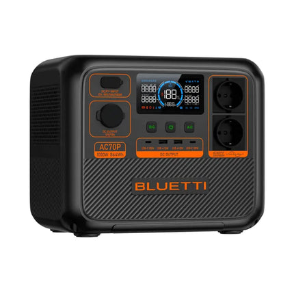 Stazione di ricarica portatile Bluetti da 1000 W, ricarica tramite pannello solare o rete elettrica