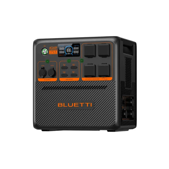 Stazione di ricarica portatile Bluetti da 2400 W, ricarica tramite pannello solare o rete elettrica
