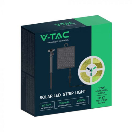 Striscia LED a energia solare IP67, telecomando, 3000K