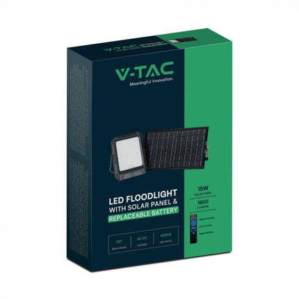 Proiettore LED solare da 1800 lm, batteria esterna da 12 Ah, temperatura di colore 4000 K