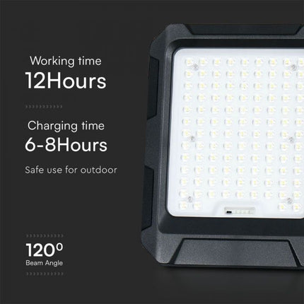 Proiettore LED solare da 1800 lm, batteria esterna da 12 Ah, temperatura di colore 4000 K