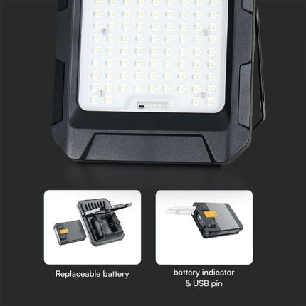 Proiettore LED solare da 1800 lm, batteria esterna da 12 Ah, temperatura di colore 4000 K