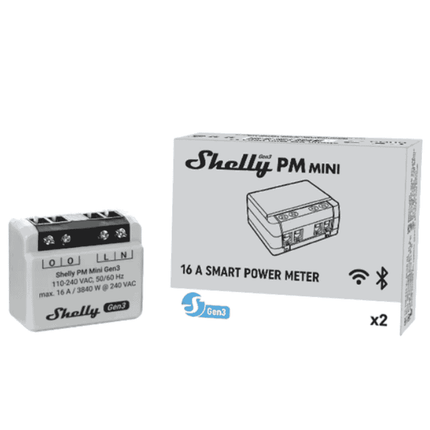 Shelly PM Mini Gen3, Wi-Fi Smart Energy Meter, 16A