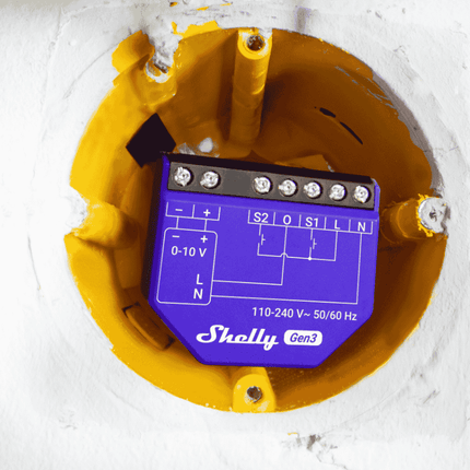 Shelly Dimmer 0/1-10V PM Gen3, Smart Lighting Controller 0-10V / 1-10V
