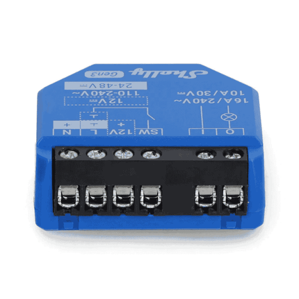 Shelly 1 Gen3, Set of 2 Smart Wi-Fi Relays with Dry Contact, 16A
