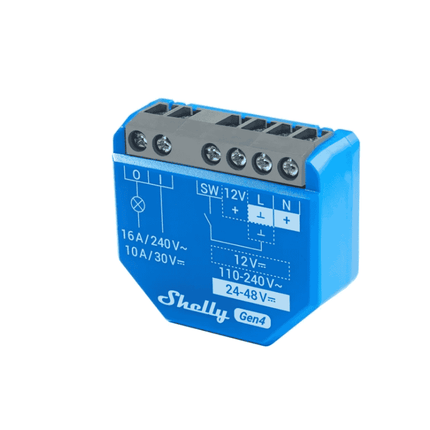 Shelly 1 Gen4, Smart Wi-Fi Relay with Dry Contact, 16A,
