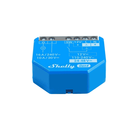 Shelly 1 Gen4, Smart Wi-Fi Relay with Dry Contact, 16A,
