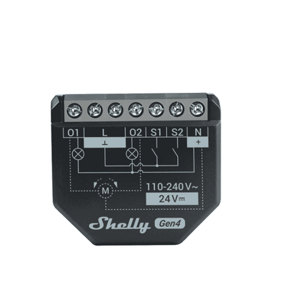 Shelly 2PM Gen4, 2-Channel Smart Relay with Energy Monitoring and Blind Control