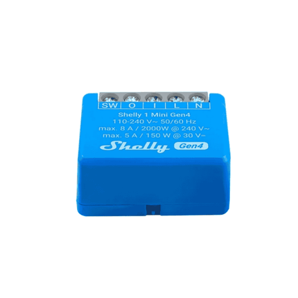 Shelly 1 Mini Gen4, Set of 2 Smart Relays, Zigbee, Wi-Fi with Dry Contact, 8A