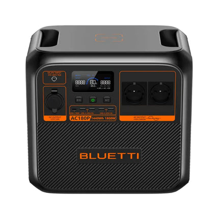 Stazione di ricarica portatile Bluetti da 1800 W, ricarica tramite pannello solare o rete elettrica