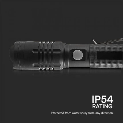 Torcia da 10 W, 1000 lm, corpo in alluminio, 3,7 V, 2000 mAh