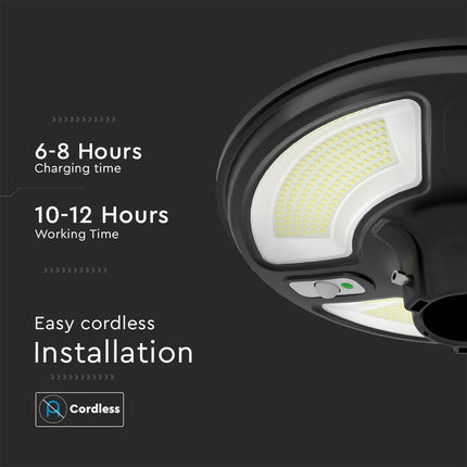 Lampada solare a LED da 1500 lm, telecomando, sensore di movimento, 6400 K
