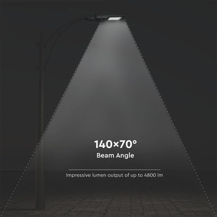 Lampione stradale a LED da 4800 lm con alimentazione solare e sensore di movimento, 6000 K