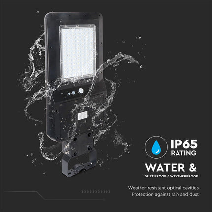 Lampione stradale a LED da 4800 lm con alimentazione solare e sensore di movimento, 6000 K