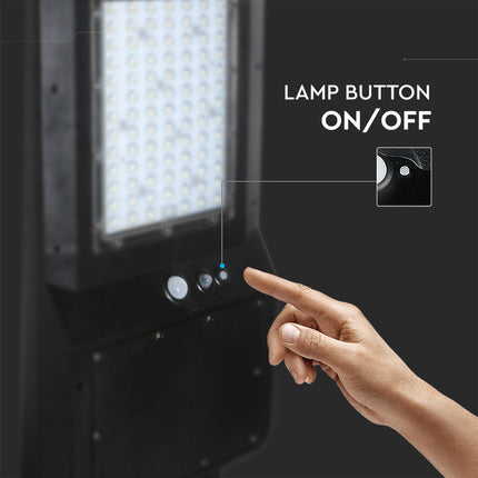 Lampione stradale a LED da 4800 lm con alimentazione solare e sensore di movimento, 6000 K