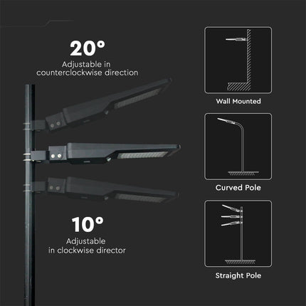Lampione stradale a LED da 4800 lm con alimentazione solare e sensore di movimento, 6000 K