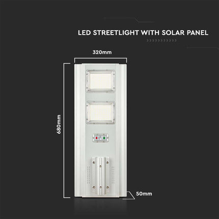 Lampione stradale a LED da 2300 lm con alimentazione solare e sensore di movimento, 6400 K