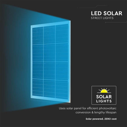 Lampione stradale a LED da 2300 lm con alimentazione solare e sensore di movimento, 6400 K