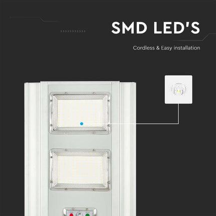 Lampione stradale a LED da 2300 lm con alimentazione solare e sensore di movimento, 6400 K