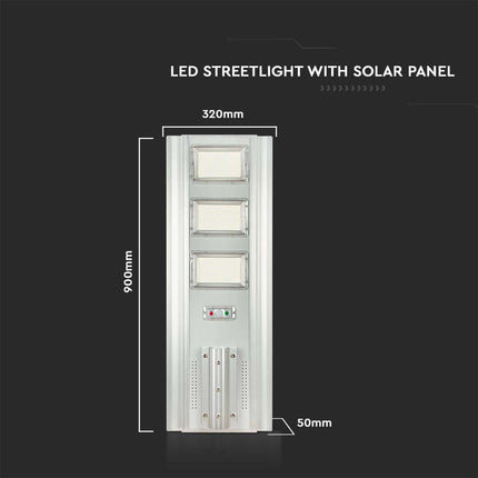 Lampione stradale a LED da 3500 lm con alimentazione solare e sensore di movimento, 6400 K