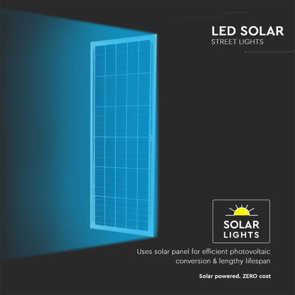 Lampione stradale a LED da 4300 lm con alimentazione solare e sensore di movimento, 6400 K