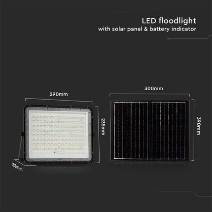 Proiettore LED solare da 1800 lm, telecomando, temperatura di colore 6400 K