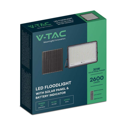 Proiettore LED solare da 2600 lm, telecomando, temperatura di colore 6400 K