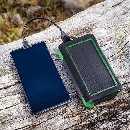 Power bank portatile, ricarica wireless, pannello solare, 10.000 mAh, V-Tac