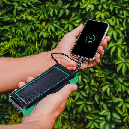 Power bank portatile, ricarica wireless, pannello solare, 10.000 mAh, V-Tac