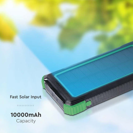 Power bank portatile, ricarica wireless, pannello solare, 10.000 mAh, V-Tac