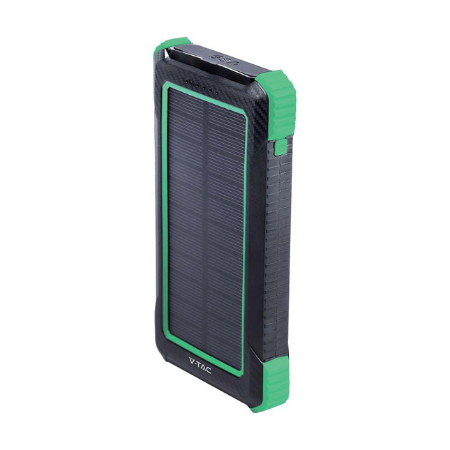 Power bank portatile, ricarica wireless, pannello solare, 10.000 mAh, V-Tac